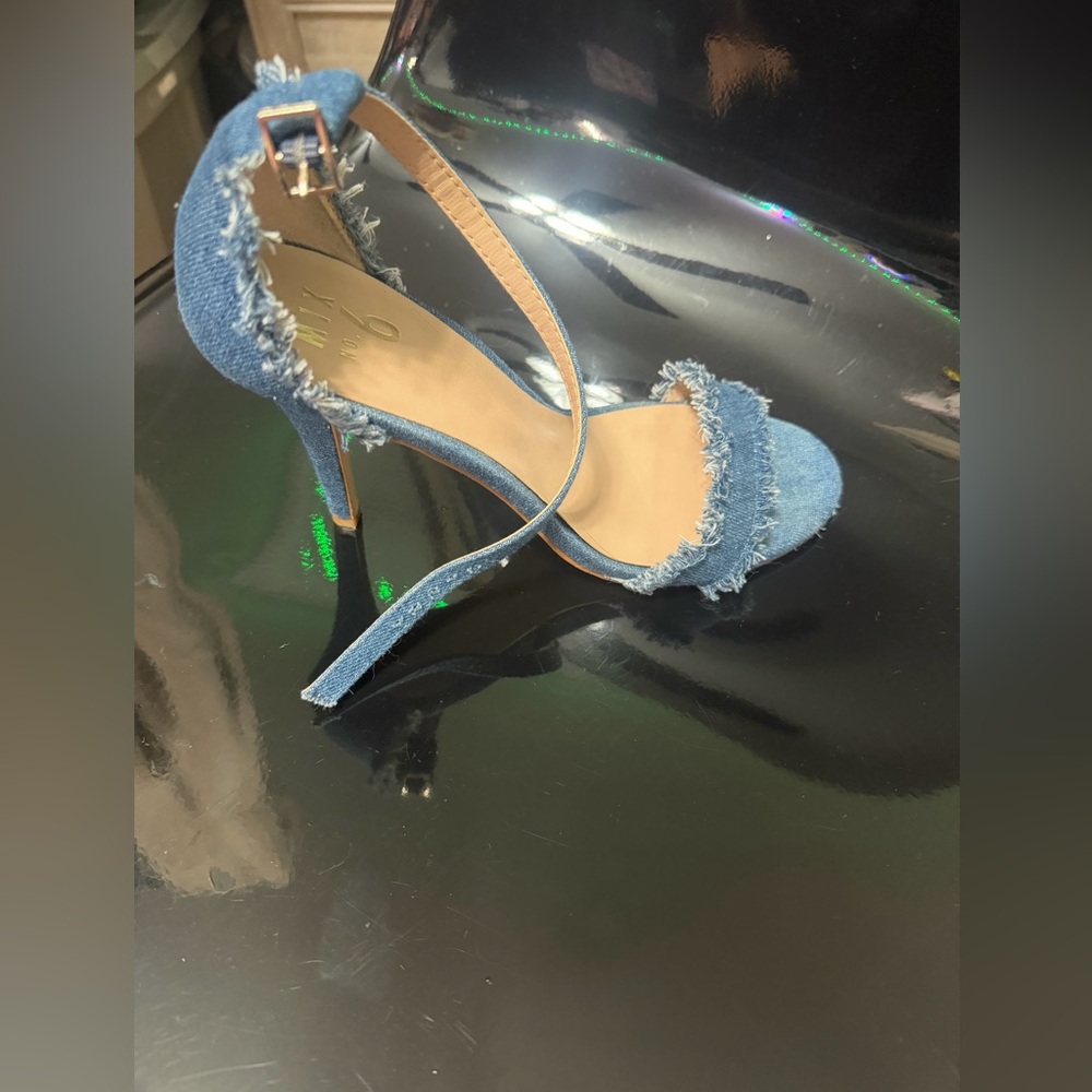 Avia Denim Blue Frayed Heels